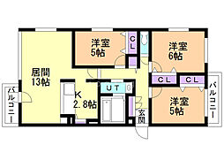 オペラ 3LDKの間取図画像