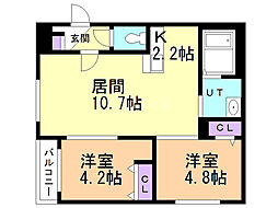 間取図画像 2LDK