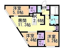 間取図画像 3LDK