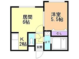 ステージノア北円山 1LDKの間取図画像