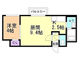 札幌市中央区北三条西27丁目マンション 1LDKの間取図画像