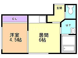 ルーチェ 1DKの間取図画像