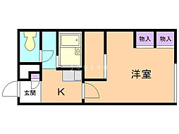 レオパレスエンレイソウ 1Kの間取図画像