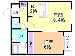 AUGUST 1LDKの間取図画像