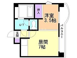 プレサント南9西12 1DKの間取図画像