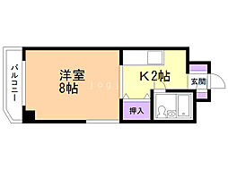 ニューホライズンハイツ 1Kの間取図画像