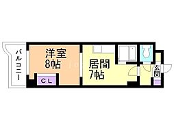 ピープルNo.3 1DKの間取図画像