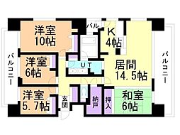 グレイスコート円山公園 4LDKの間取図画像