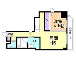 ノースアージュ中島公園 1LDKの間取図画像