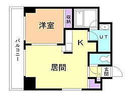 セントポーリア旭山公園通 1LDKの間取図画像