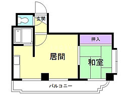 プルミエ22 1LDKの間取図画像