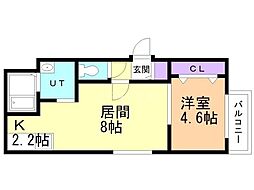 アリュール南6条 1LDKの間取図画像