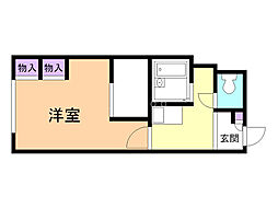 レオパレスシャルム北6条 1Kの間取図画像