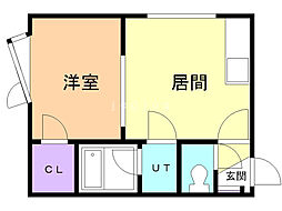 プルミエール 1DKの間取図画像