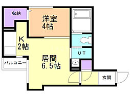 ブランノワールW18エグゼ 1LDKの間取図画像