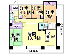 ヴェルドミール桑園壱番館 4LDKの間取図画像