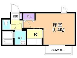 アビタ円山 ワンルームの間取図画像