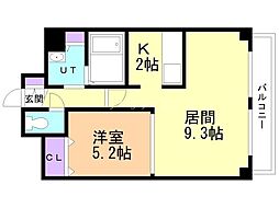 メゾンド北円山さくら 1LDKの間取図画像