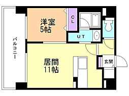 マストライフ知事公館 1LDKの間取図画像