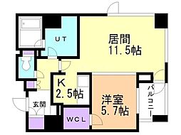 プライムメゾン南2条 1LDKの間取図画像