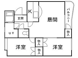 セゾンド円山 2LDKの間取図画像