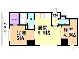 CASATRESAG 2DKの間取図画像