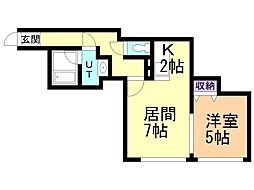 カルムプラッツ北円山 1LDKの間取図画像
