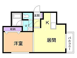 カルペディエムミヤガオカ 1DKの間取図画像