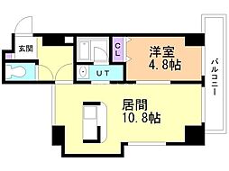 ラクラス円山公園 1LDKの間取図画像