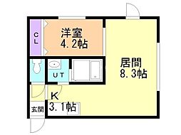アークコート南7条 1LDKの間取図画像
