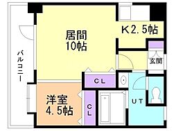 ピュア東彩館2 1LDKの間取図画像