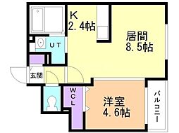 ブランシャールNEO 1LDKの間取図画像