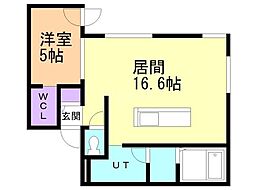 ラフィナート南16条 1LDKの間取図画像