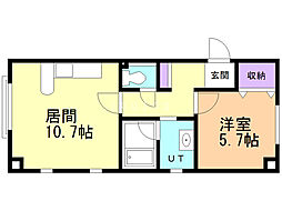 しらかばハイツ 1LDKの間取図画像
