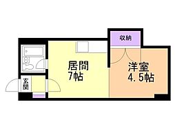 ロードサイド24 1DKの間取図画像