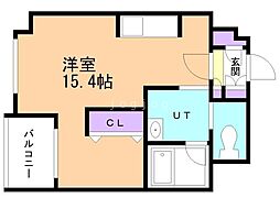 プレミアムガーデン北円山 ワンルームの間取図画像