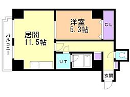 LC拾弐番館 1LDKの間取図画像