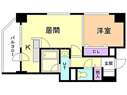 ノースアージュ中島公園 1LDKの間取図画像