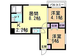 スプレンドール 2LDKの間取図画像
