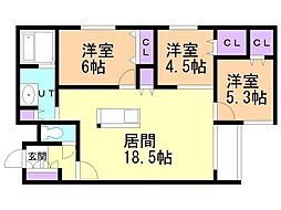 ZABOHILLSIDAIMAE 3LDKの間取図画像