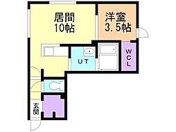 札幌市中央区南六条西20丁目マンション 1LDKの間取図画像