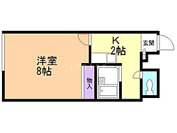 レオパレスメゾン山鼻 1Kの間取図画像
