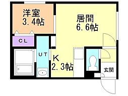 札幌市中央区北八条西26丁目マンション 1LDKの間取図画像