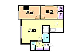 ラビエ円山 2LDKの間取図画像
