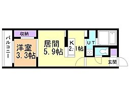 SーRESIDENCE医大南altier 1LDKの間取図画像