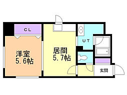 プライムアーバン大通公園2 1DKの間取図画像