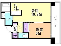 ティアラタワー中島倶楽部 1LDKの間取図画像