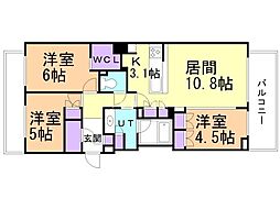 パークホームズ円山公園 3LDKの間取図画像
