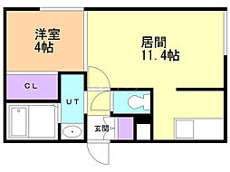 GAOKAGROOVE 1LDKの間取図画像