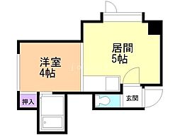 リバーサイド南 1DKの間取図画像